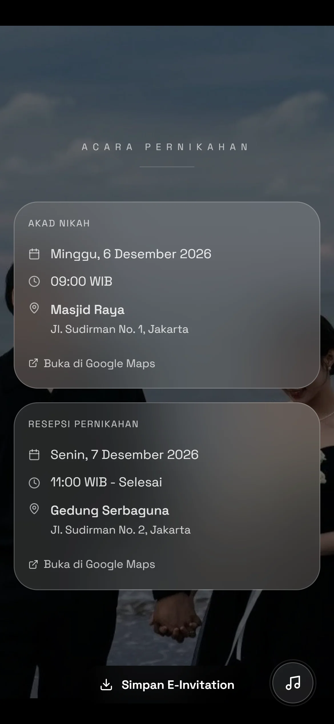 Detail Acara + Navigasi Satu Klik